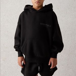 Essentials Fear of God Kids Black Hoodie